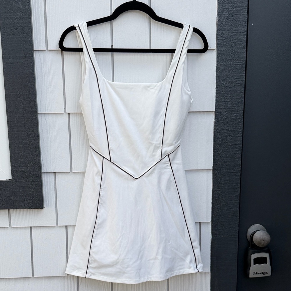 Yellow the Label Reese Tennis Dress White Mini Dress with Contrast Piping